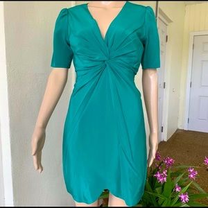 Rebecca Minkoff Ilaria silk green twist dress Sz 4